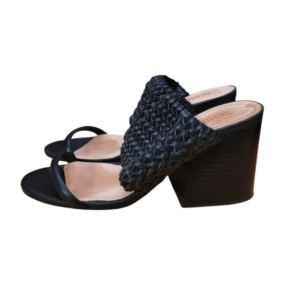 SCHUTZ Brazil Made 2 Straps Braided Sandal in Black Sz 7.5 B - Picture 4 of 10